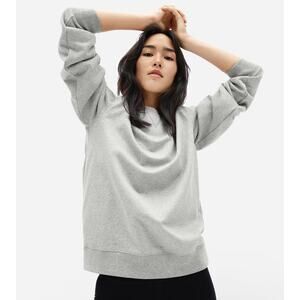 Everlane Unisex The French Terry Long Sleeve Pullover Sweatshirt Gray XXS New